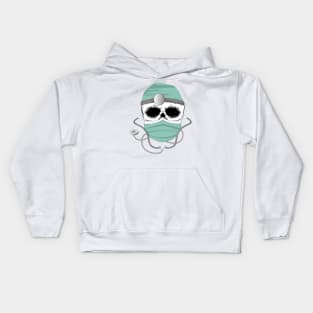 Skull doctor with mask mask and stethoscope Kids Hoodie